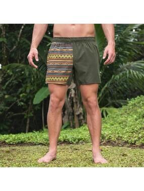 Wowie Men's Sz XL War Short Aztec Performance Olive Green Size Large